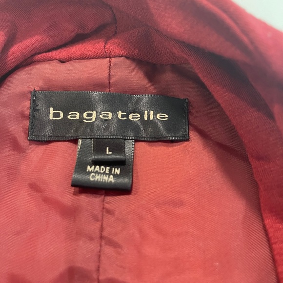 Bagatelle Genuine Leather Mixed Media Open Jacket Cardigan Women Size L EUC - Picture 5 of 10